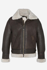 Schott's heavyweight shearling bomber, inspired by WWII aviators. - Image n°4