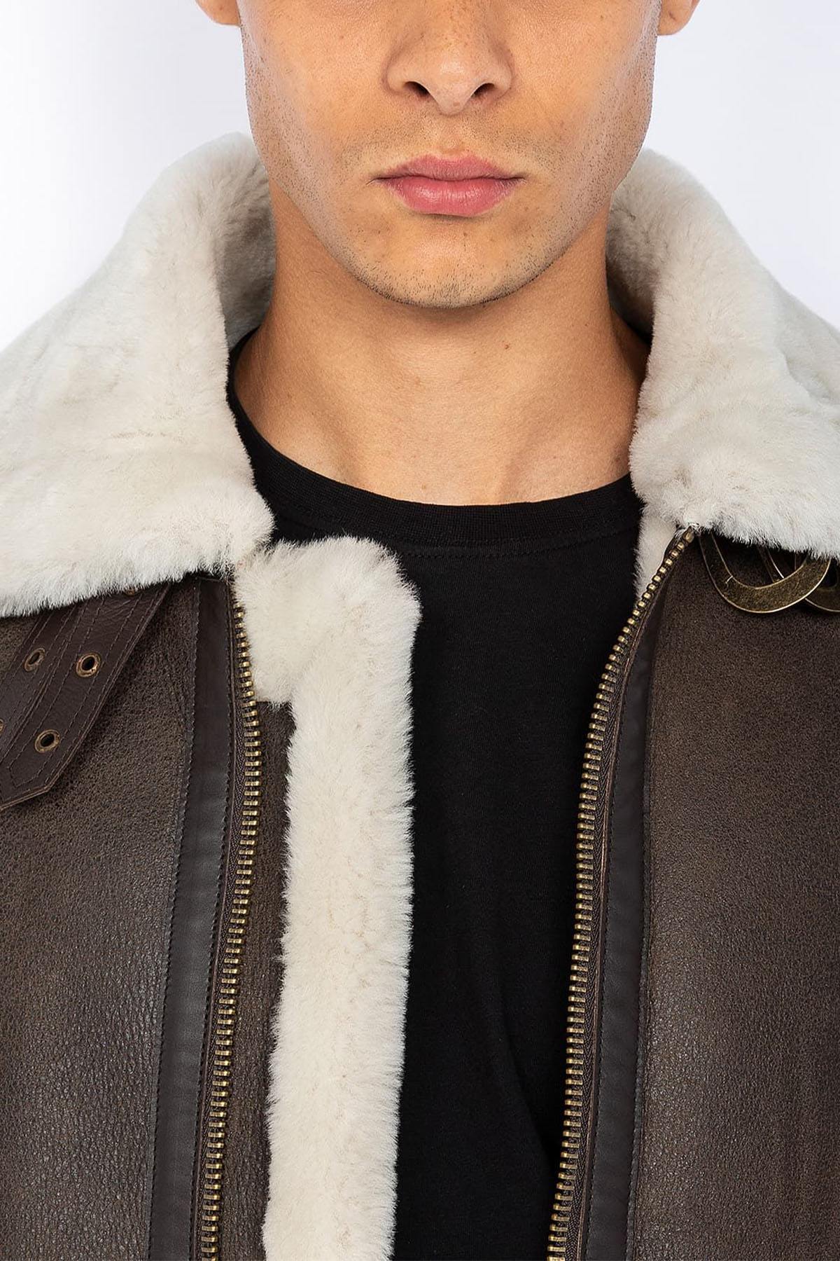 Schott's heavyweight shearling bomber, inspired by WWII aviators. - Image n°5