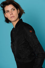 Women's black nylon bombers - Image n°7