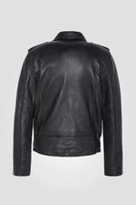 Men's black leather perfecto - Image n°6