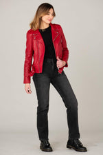 Schott's Perfecto in red lambskin: supple, lightweight, iconic. - Image n°3