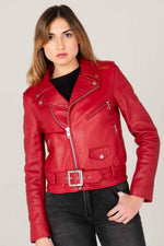 Schott's Perfecto in red lambskin: supple, lightweight, iconic. - Image n°4