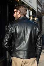 Men's black cowhide leather perfecto - Image n°3