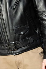 Men's black cowhide leather perfecto - Image n°6