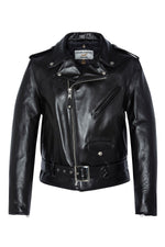 Schott 618HH Black: glossy horsehide leather, carefully made in the USA. - Image n°3