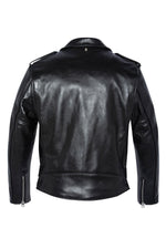 Schott 618HH Black: glossy horsehide leather, carefully made in the USA. - Image n°4