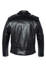 Schott 618HH Black: glossy horsehide leather, carefully made in the USA. - Image n°4