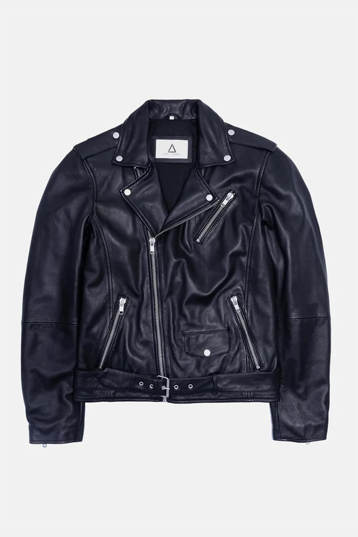 Serge Pariente Biker Jacket in black lambskin - Image n°5
