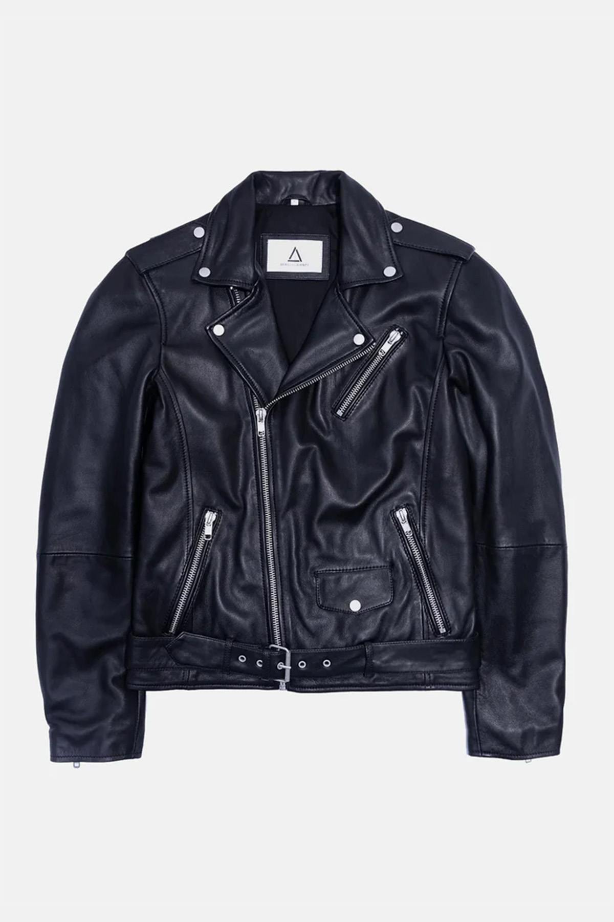 Serge Pariente Biker Jacket in black lambskin - Image n°5
