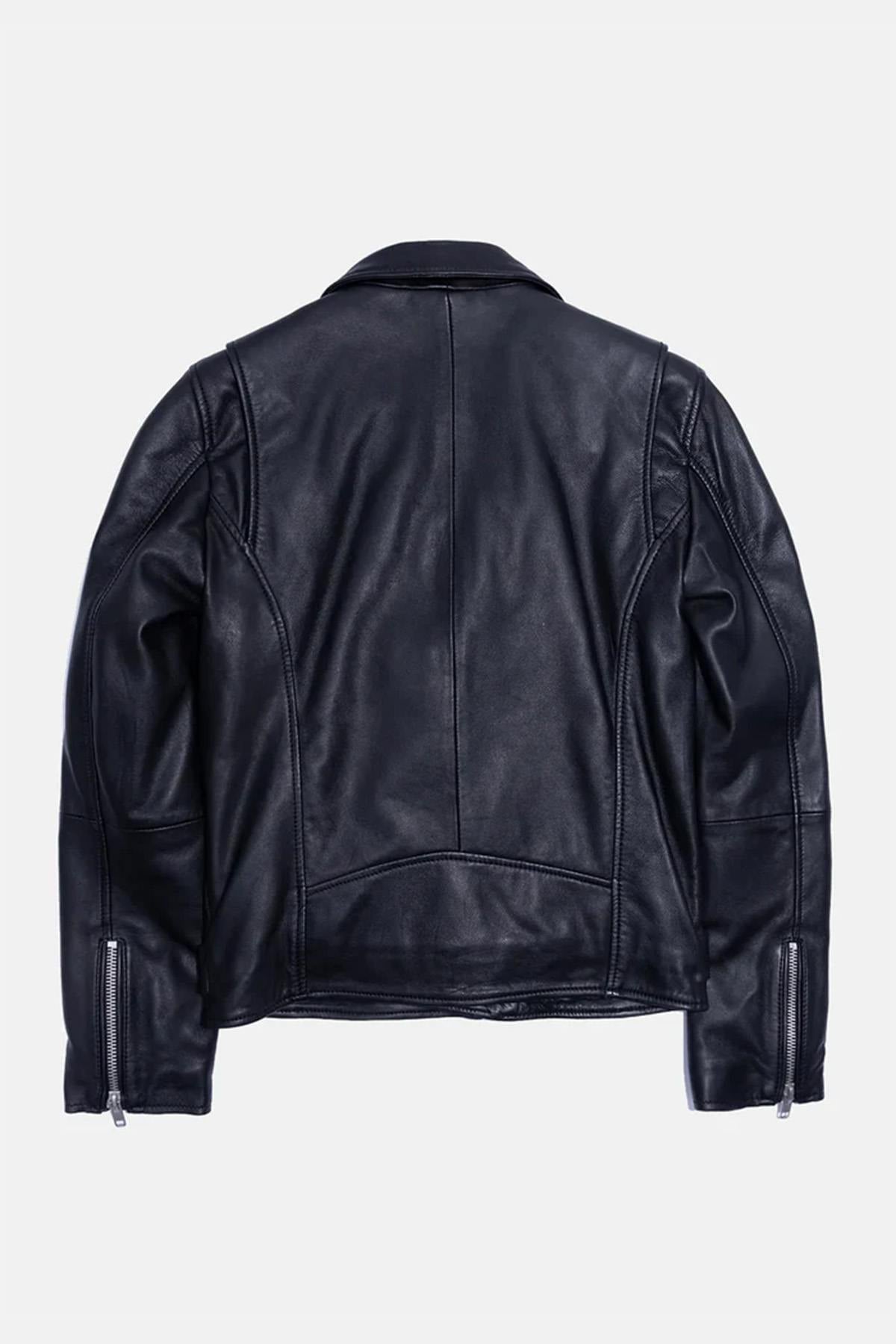Serge Pariente Biker Jacket in black lambskin - Image n°6