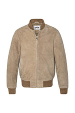 Schott's LC300 in beige: soft goatskin suede for timeless style. - Image n°1