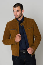 Suede-look leather jacket - Image n°3