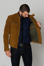 Suede-look leather jacket - Image n°5