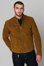 Suede-look leather jacket - Image n°1