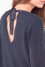 Thin navy blue sweater - Image n°2