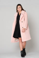 Mid-length powder pink jacket - Image n°2