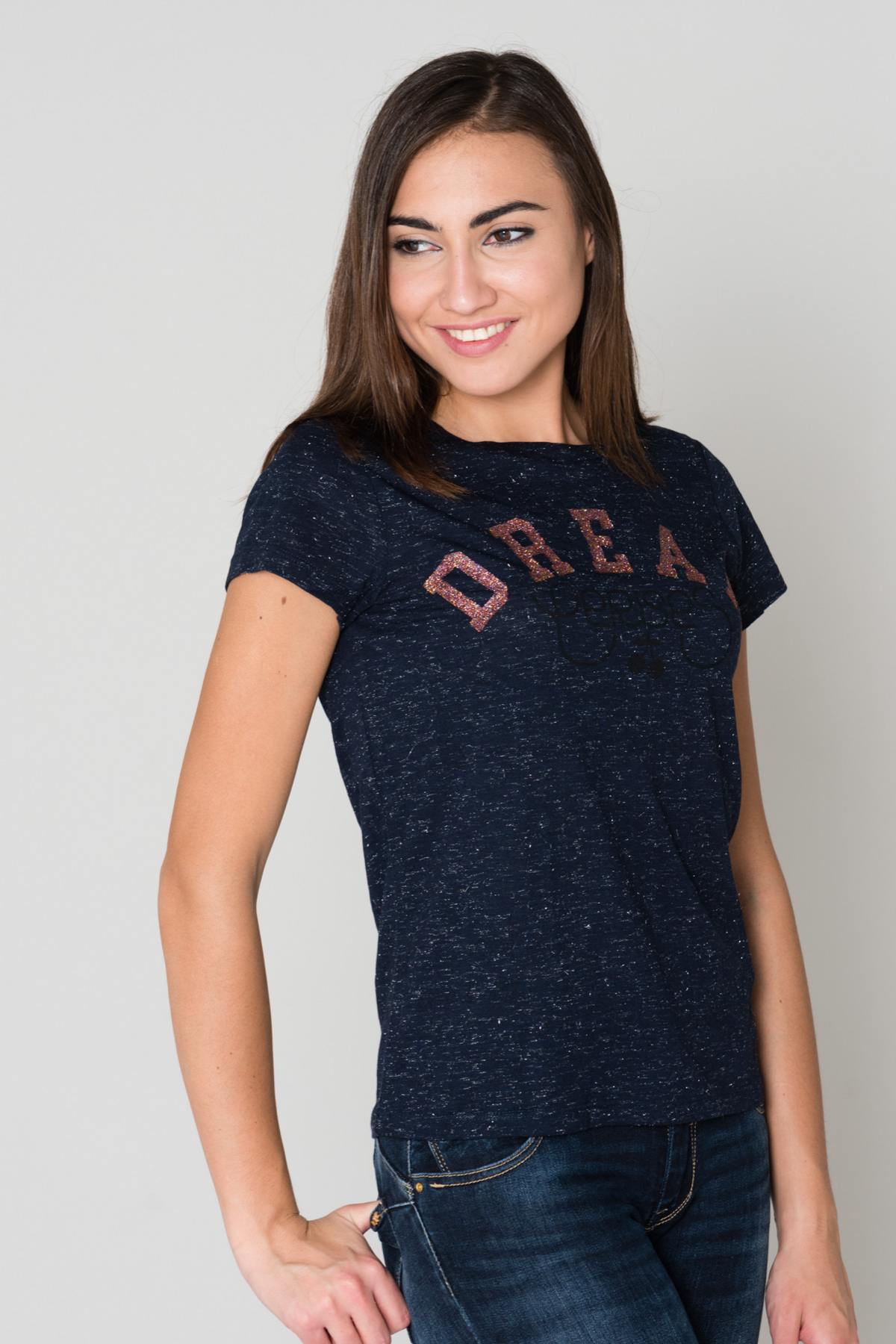 Navy blue glitter t-shirt - Image n°3