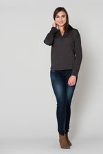 Striped V-neck T-shirt - Image n°2