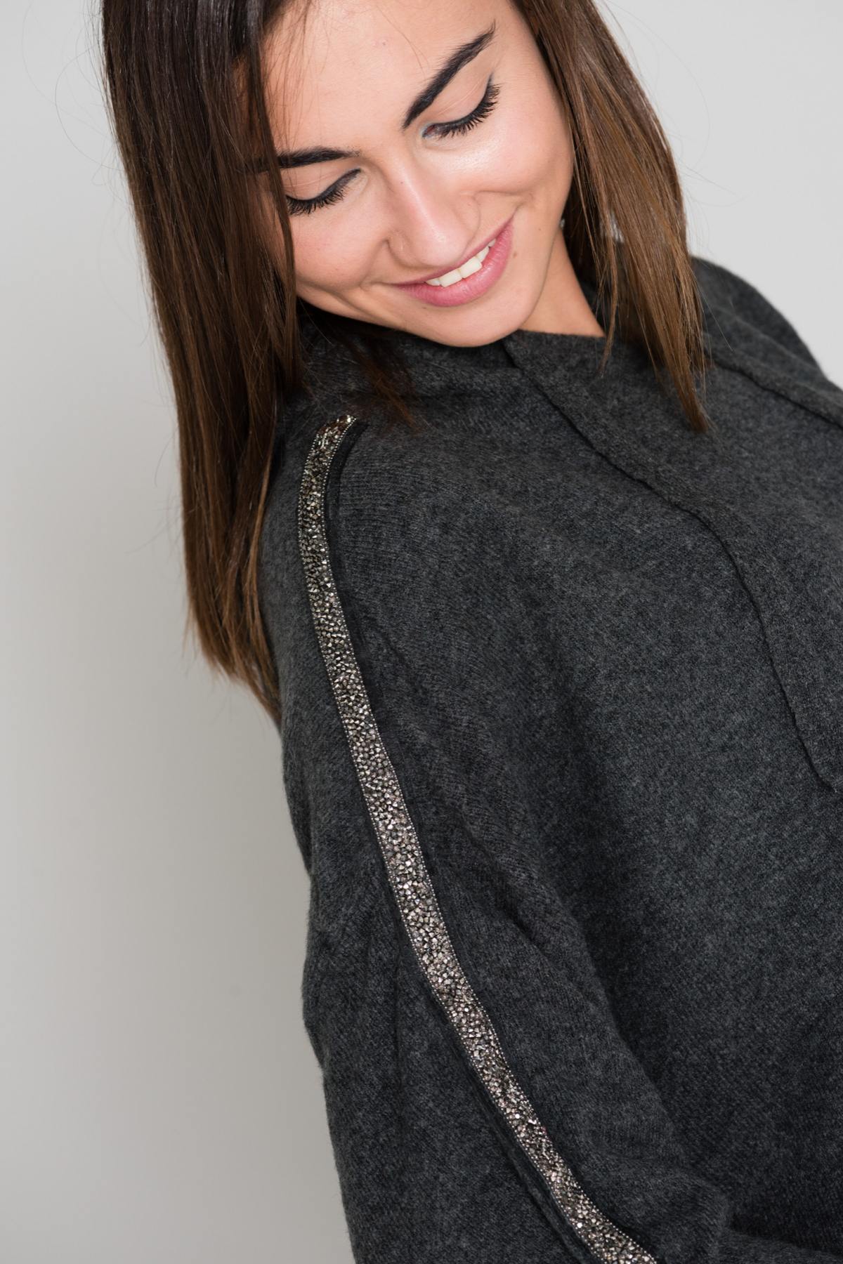 Charcoal gray acrylic sweater - Image n°5