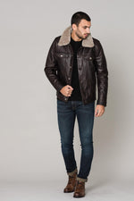 Brown aviator with fur collar - Image n°2