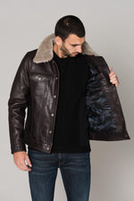 Brown aviator with fur collar - Image n°5