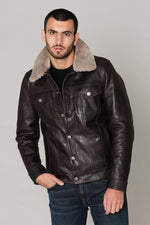 Brown aviator with fur collar - Image n°3
