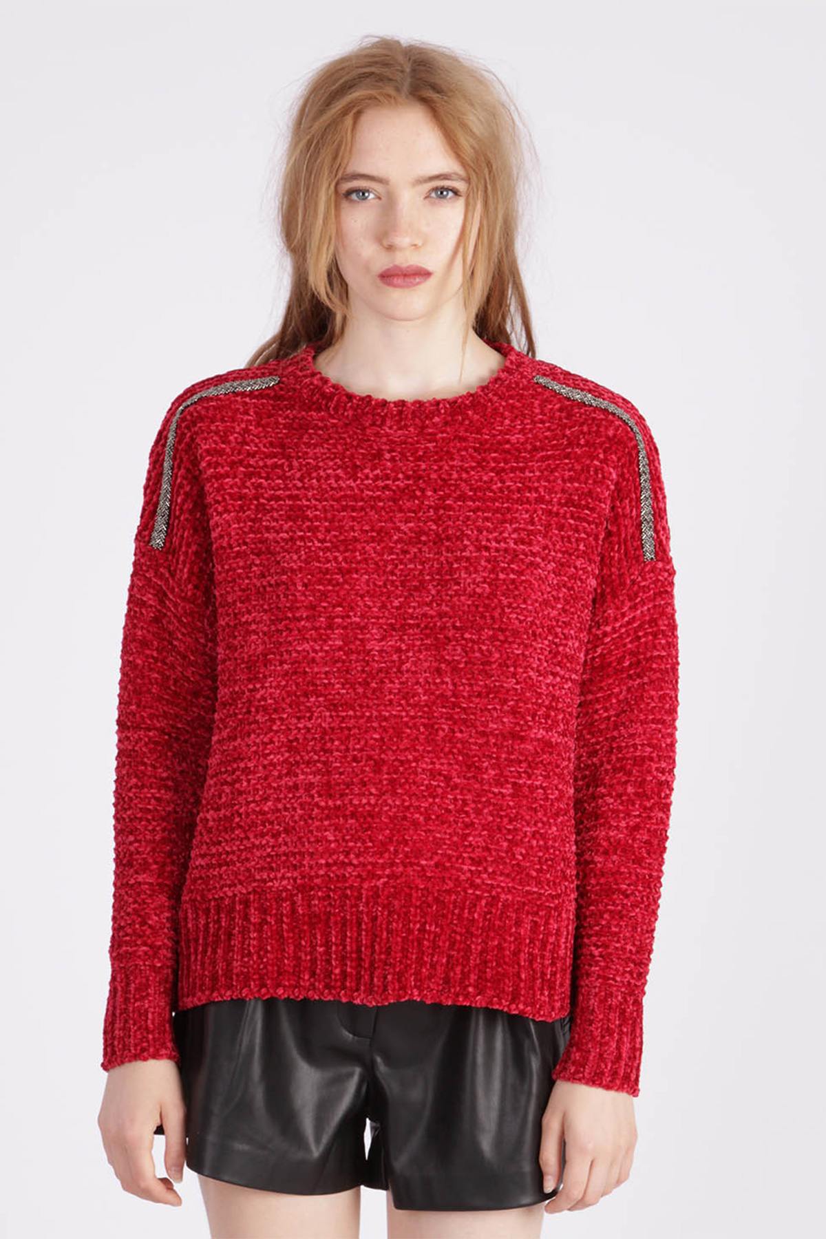 Red polyester sweater - Image n°1