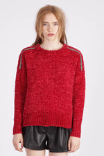 Red polyester sweater - Image n°1