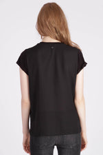 Black viscose t-shirt - Image n°3