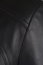 Black lambskin café racer with skinny fit, Mao collar, zipped sleeves. - Image n°7