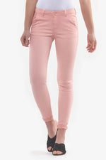 Slim peach chinos with scarf belt - Image n°5