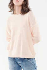 Women's peach pink sweater with sequins - Image n°5