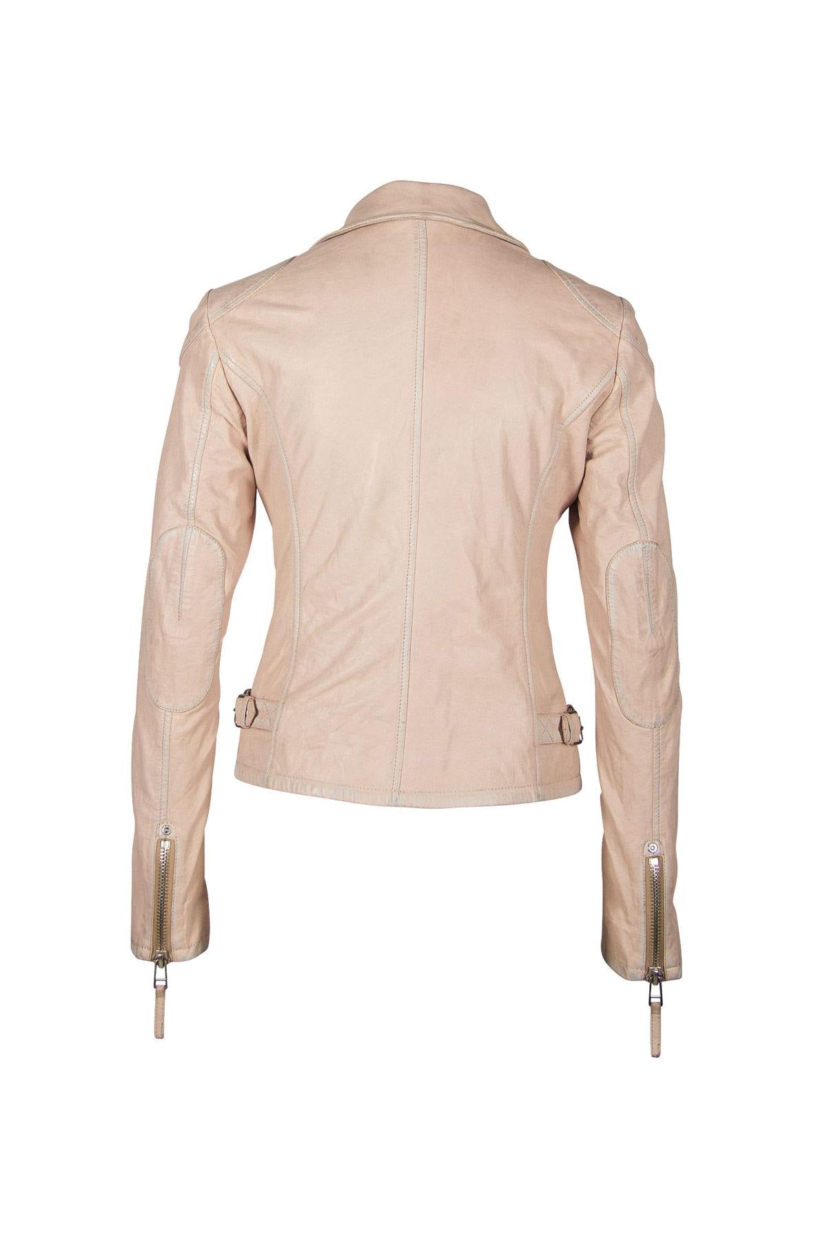Pale Pink Women's Biker Jacket - Image n°7
