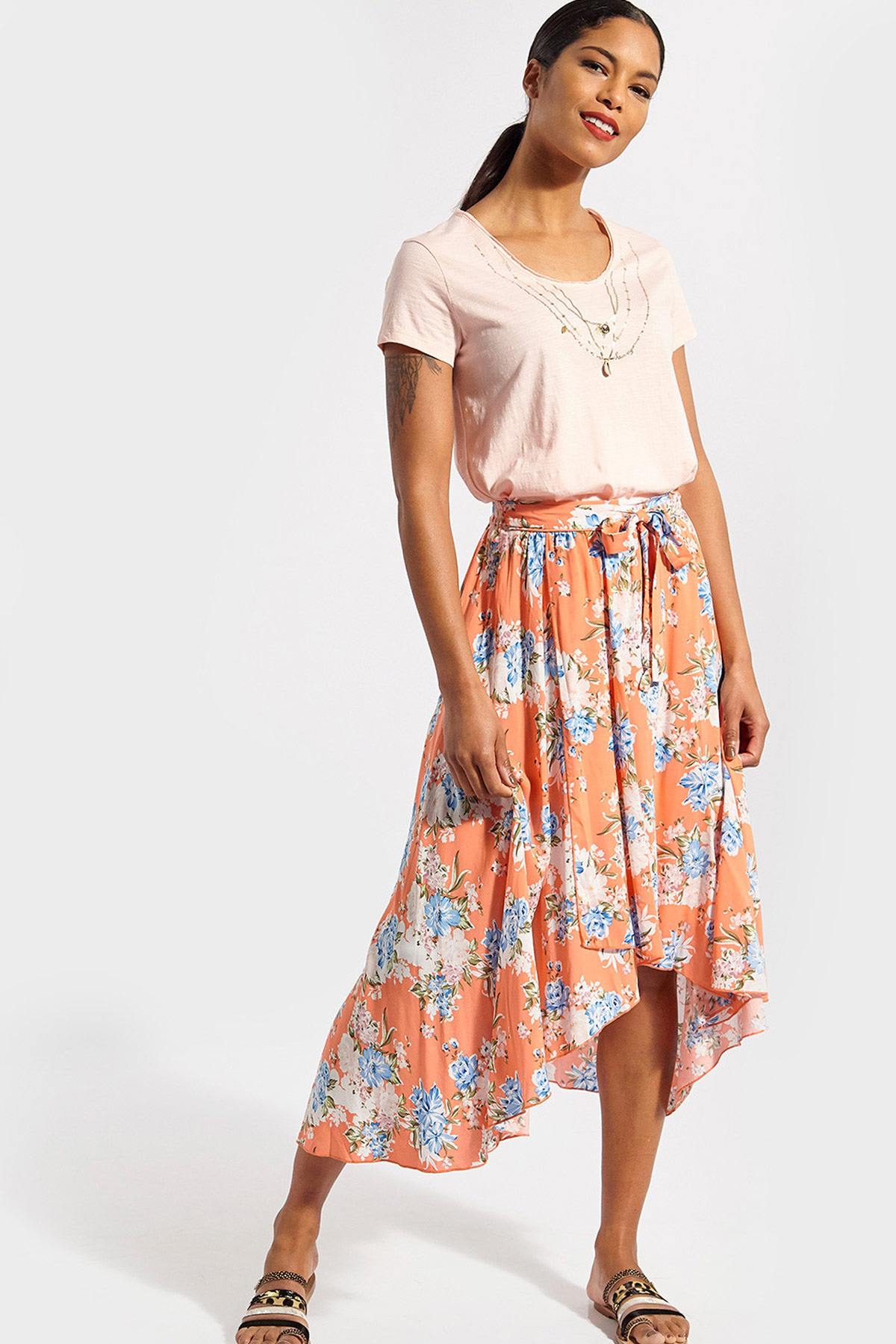 Women’s pale orange T-shirt - Image n°2