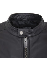Black leather biker jacket - Image n°3