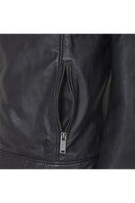 Black leather biker jacket - Image n°4