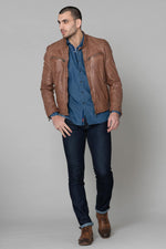Biker look leather jacket - Image n°2