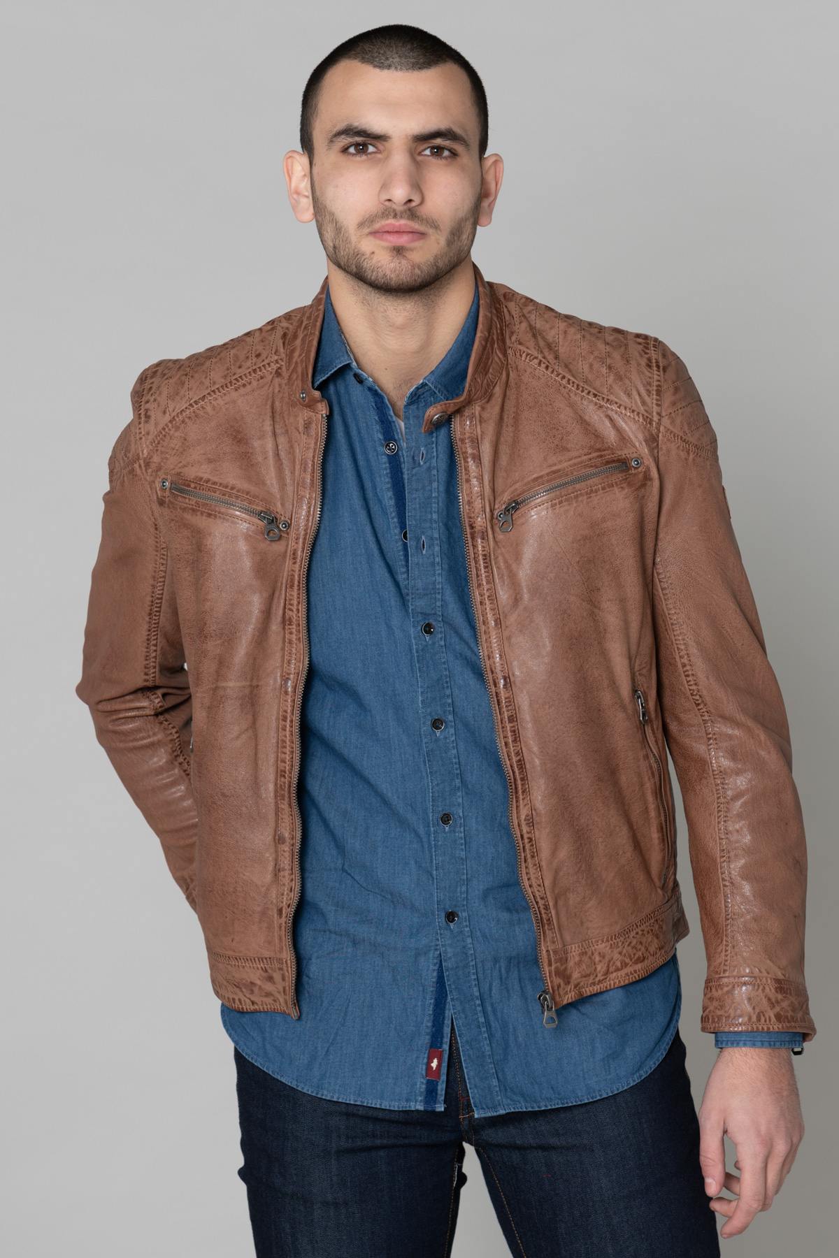 Biker look leather jacket - Image n°3