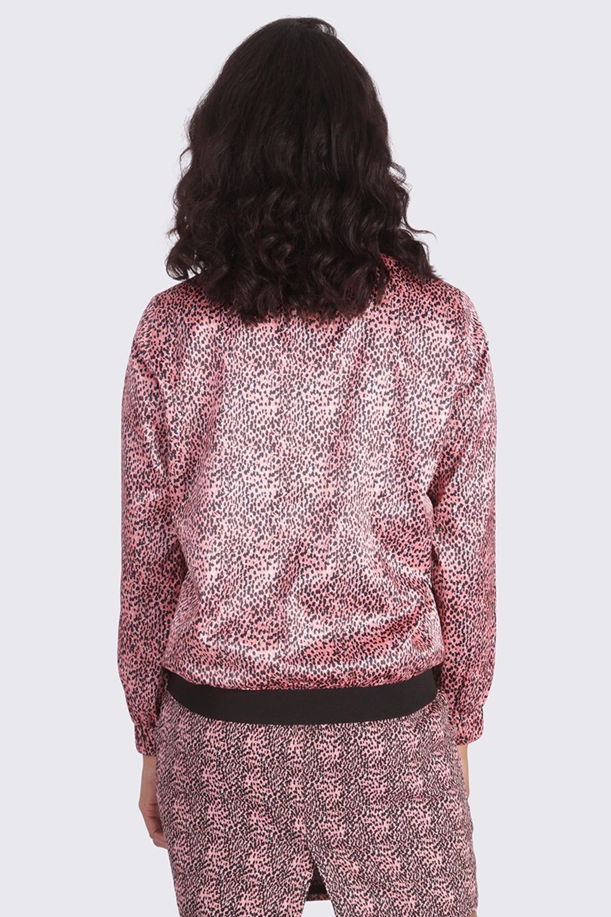Pink leopard print bomber jacket - Image n°3