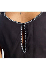 Women's black V-neck tank top - Image n°4