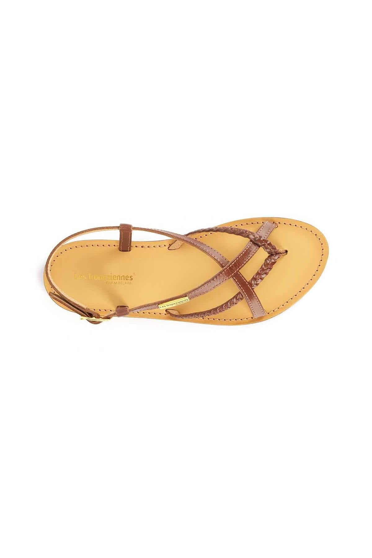Flat sandal with braided leather straps - Image n°2