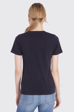 Navy blue T-shirt with pearl logo - Image n°3