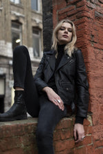 Tailored lambskin biker jacket with D-pocket and zipped pockets. - Image n°8