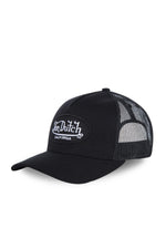 Plain black cap with mesh - Image n°1