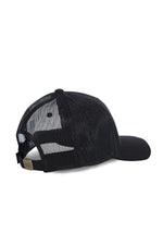 Plain black cap with mesh - Image n°2