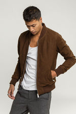 Tobacco color suede teddy - Image n°1
