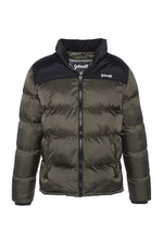 Khaki and black nylon down jacket - Image n°4