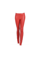 Red slimfit leather pants - Image n°10