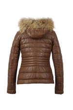 Oakwood's tan shearling jacket, quilted for warmth and a slim fit. - Image n°9