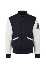Navy and white Ref 70: wool and leather for vintage-inspired style. - Image n°6